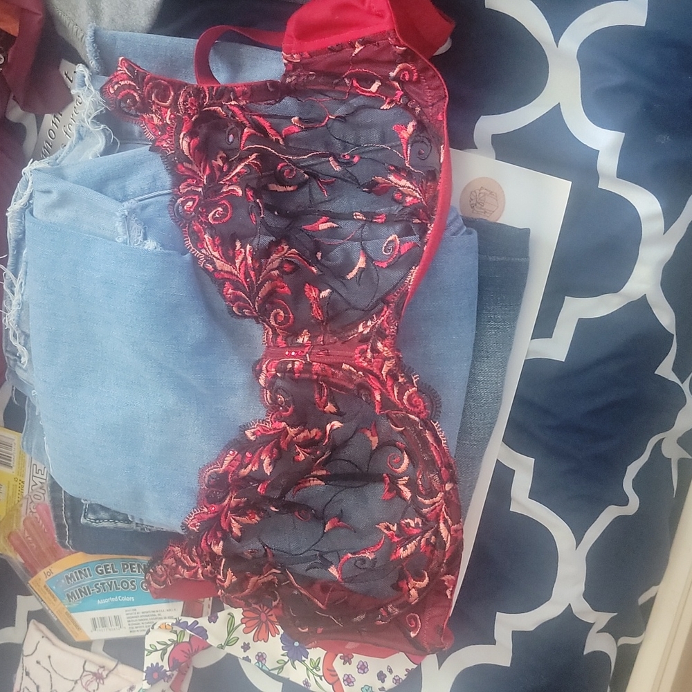 Some red lace bra